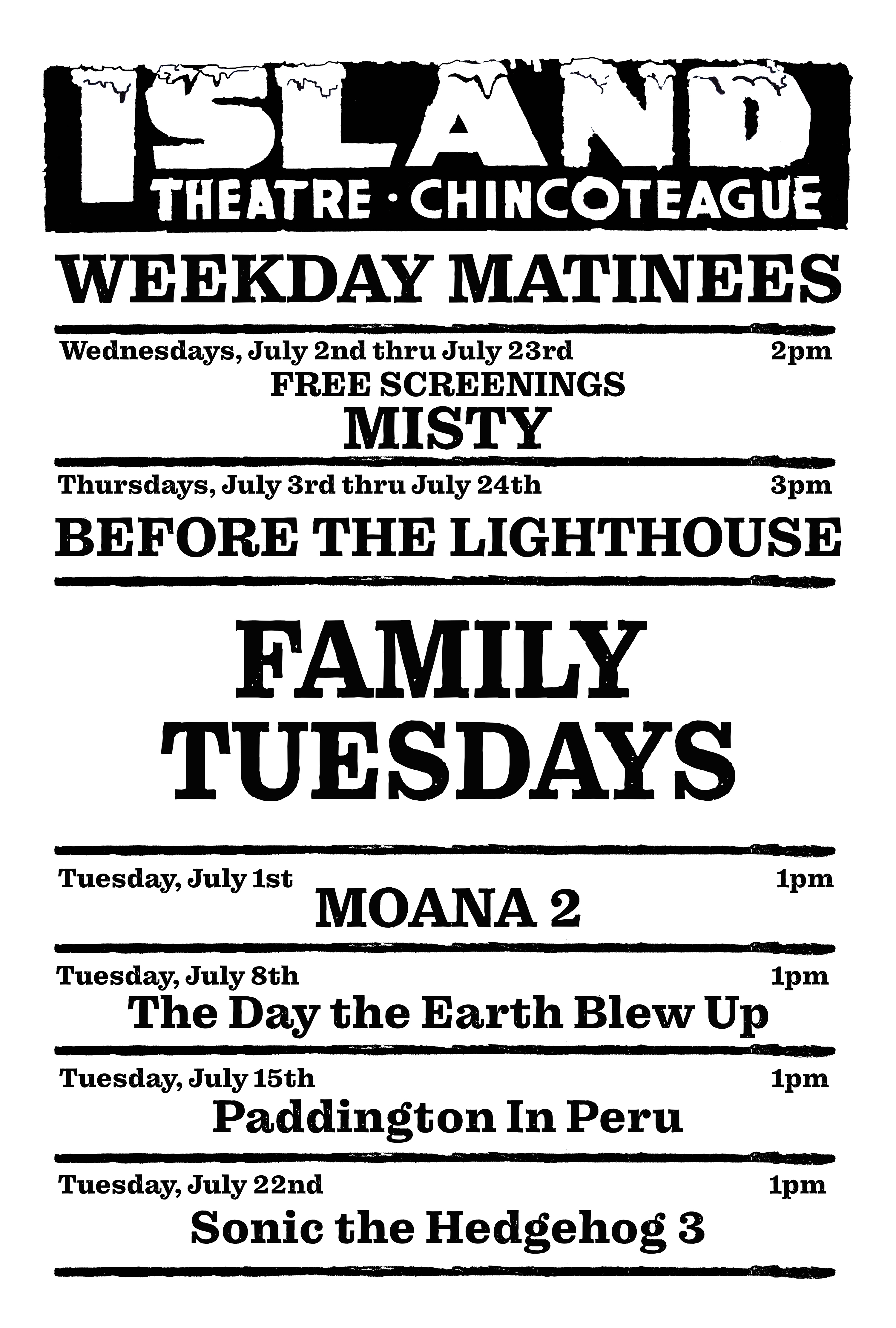 July Schedule
